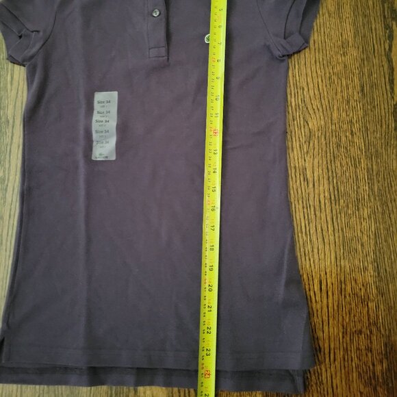 New Lacoste Polo Original Stretch Polo Purple NWT Women's Size 2 - Picture 10 of 11